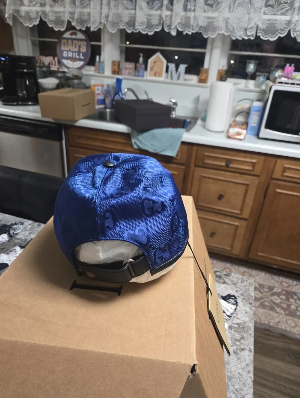 Gucci Royal Blue GG Logo Baseball Cap with Gold Patch